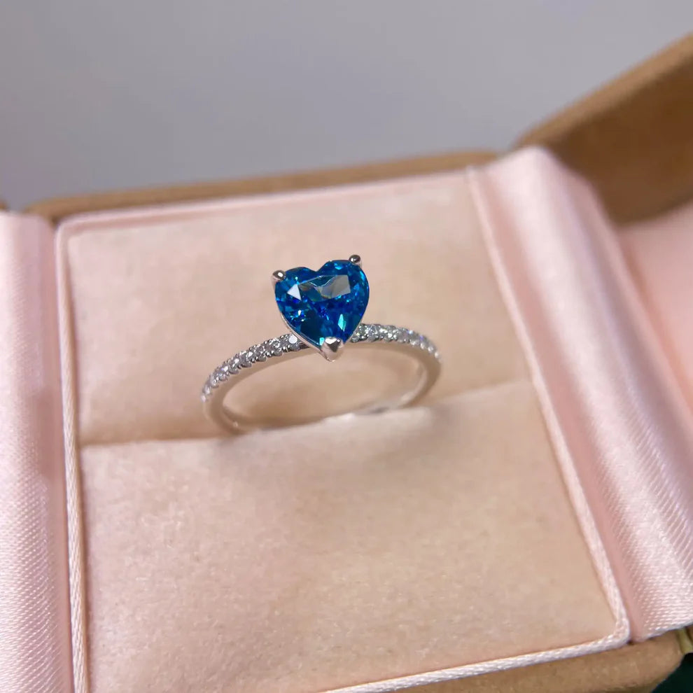 Silver 925 Original Brilliant Cut Wedding Ring for Women Valentine's Day Gifts